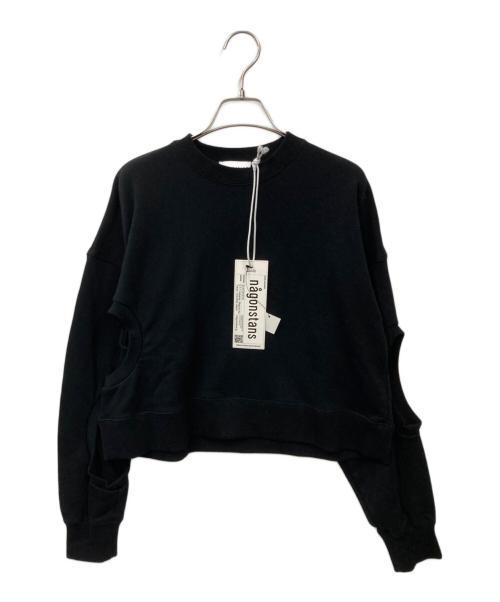 nagonstans（ナゴンスタンス）nagonstans (ナゴンスタンス) hole sweat pullover ブラック サイズ:MEDIUM 未使用品の古着・服飾アイテム
