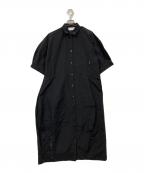nagonstansナゴンスタンス）の古着「6/4クロス アシンメSH DRS/シャツドレス」｜ブラック