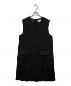 LANVIN en Bleuランバンオンブルー）の古着「ノースリーブワンピース」｜ブラック