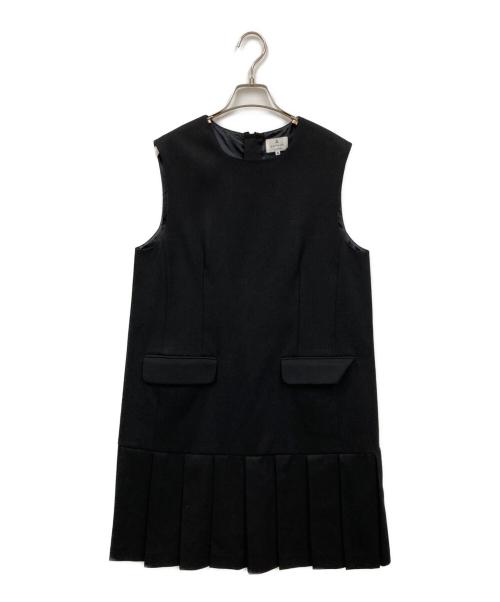 LANVIN en Bleu（ランバンオンブルー）LANVIN en Bleu (ランバンオンブルー) ノースリーブワンピース ブラック サイズ:38の古着・服飾アイテム