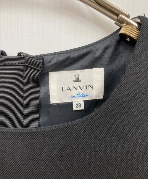 LANVIN en Bleu（ランバンオンブルー）LANVIN en Bleu (ランバンオンブルー) ノースリーブワンピース ブラック サイズ:38の古着・服飾アイテム