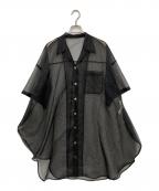 ENFOLDエンフォルド）の古着「ASYMMETRY CIRCLE SHIRT CARDIGAN」｜ブラウン