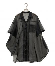 ENFOLD（エンフォルド）の古着「ASYMMETRY CIRCLE SHIRT CARDIGAN」｜ブラウン