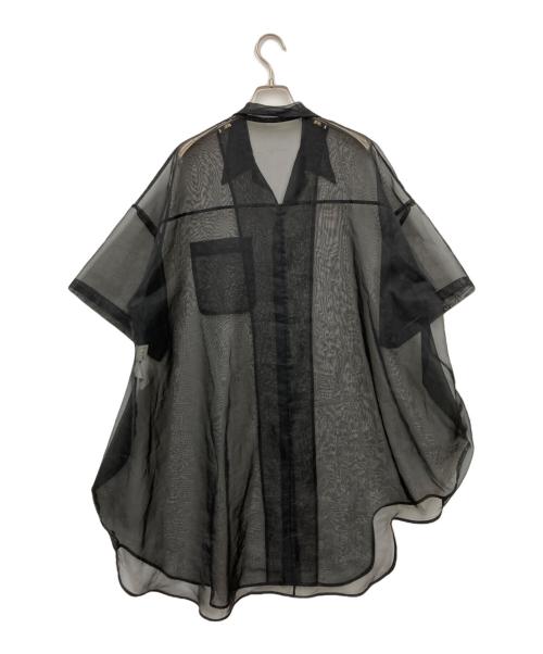 ENFOLD（エンフォルド）ENFOLD (エンフォルド) ASYMMETRY CIRCLE SHIRT CARDIGAN ブラウン サイズ:38の古着・服飾アイテム