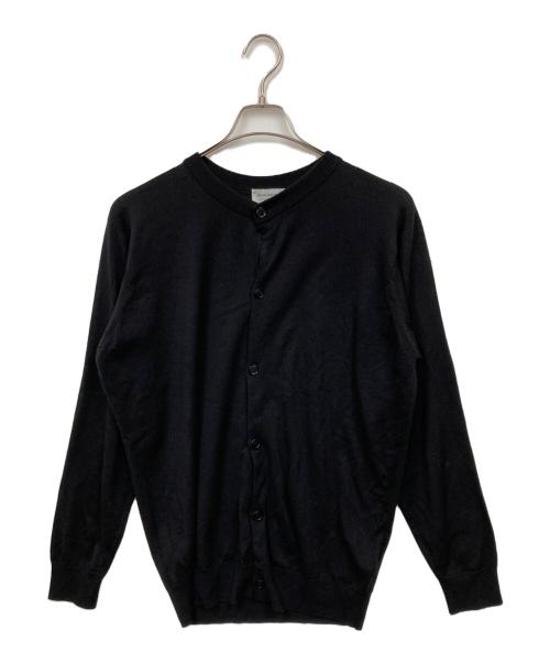 JOHN SMEDLEY（ジョンスメドレー）JOHN SMEDLEY (ジョンスメドレー) クルーネックカーディガン ブラック サイズ:Mの古着・服飾アイテム
