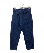 COMOLIコモリ）の古着「ベルテッドデニムパンツ」｜インディゴ