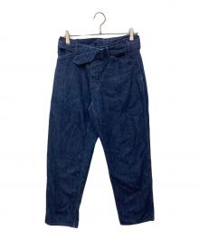 COMOLI（コモリ）の古着「ベルテッドデニムパンツ」｜インディゴ