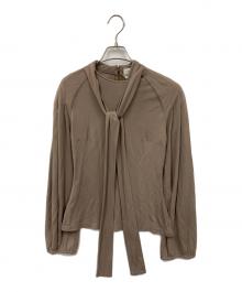 CELINE（セリーヌ）の古着「ボウタイブラウス」｜ベージュ