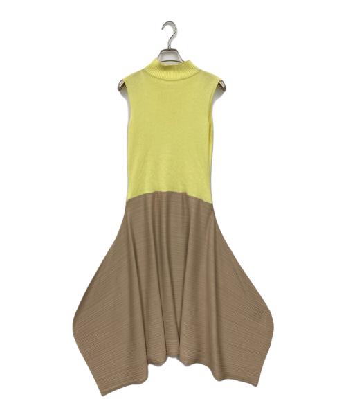 ISSEY MIYAKE（イッセイミヤケ）ISSEY MIYAKE (イッセイミヤケ) ハイネック ワンピース ベージュ サイズ:2の古着・服飾アイテム