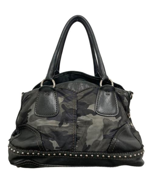 PRADA（プラダ）PRADA (プラダ) スタッズ 迷彩 ハンドバッグ ブラックの古着・服飾アイテム