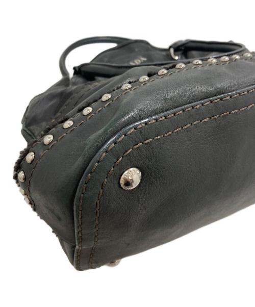 PRADA（プラダ）PRADA (プラダ) スタッズ 迷彩 ハンドバッグ ブラックの古着・服飾アイテム