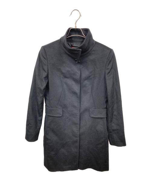 Max Mara Studio（マックスマーラ ストゥディオ）MAX MARA STUDIO (マックスマーラ ストゥディオ) スタンドカラーコート ブラック サイズ:42の古着・服飾アイテム