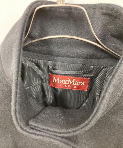 Max Mara Studio（マックスマーラ ストゥディオ）MAX MARA STUDIO (マックスマーラ ストゥディオ) スタンドカラーコート ブラック サイズ:42の古着・服飾アイテム