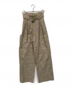 MaxMaraマックスマーラ）の古着「リネンカーゴパンツ」｜ベージュ