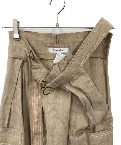 MaxMara（マックスマーラ）MaxMara (マックスマーラ) リネンカーゴパンツ ベージュ サイズ:36の古着・服飾アイテム