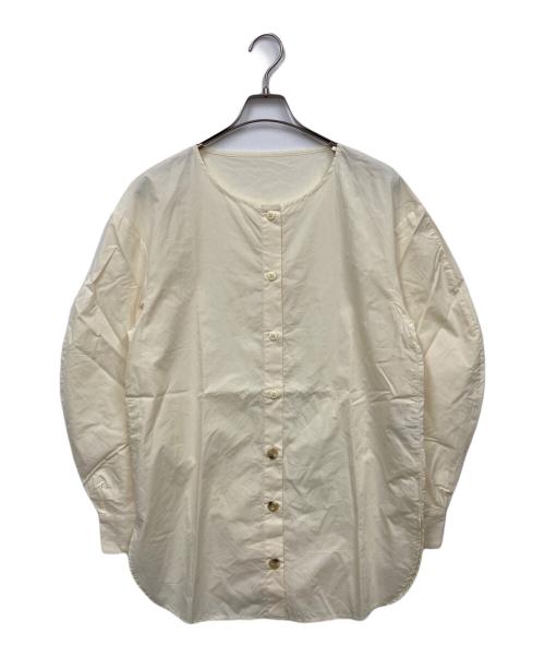 ENFOLD（エンフォルド）ENFOLD (エンフォルド) メリノウール ニット × シャツプルオーバー ベージュ サイズ:Mの古着・服飾アイテム