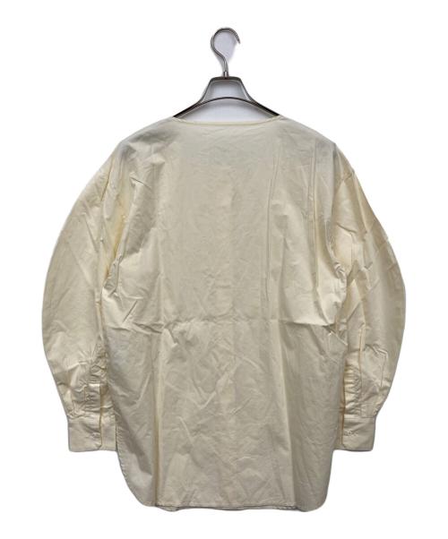 ENFOLD（エンフォルド）ENFOLD (エンフォルド) メリノウール ニット × シャツプルオーバー ベージュ サイズ:Mの古着・服飾アイテム