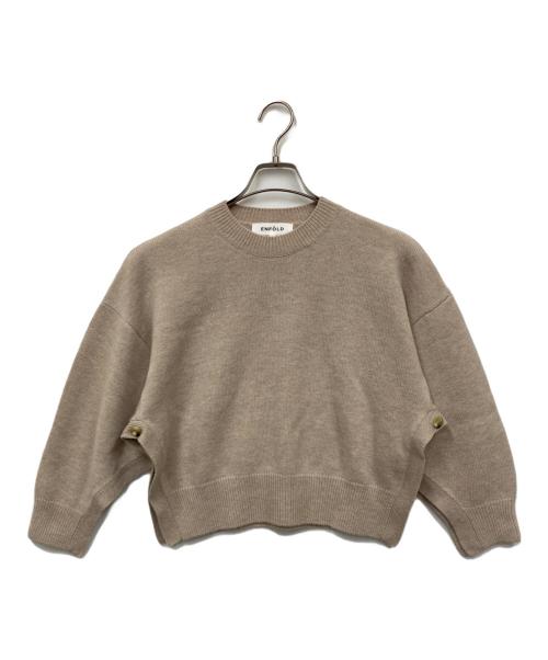 ENFOLD（エンフォルド）ENFOLD (エンフォルド) メリノウール ニット × シャツプルオーバー ベージュ サイズ:Mの古着・服飾アイテム