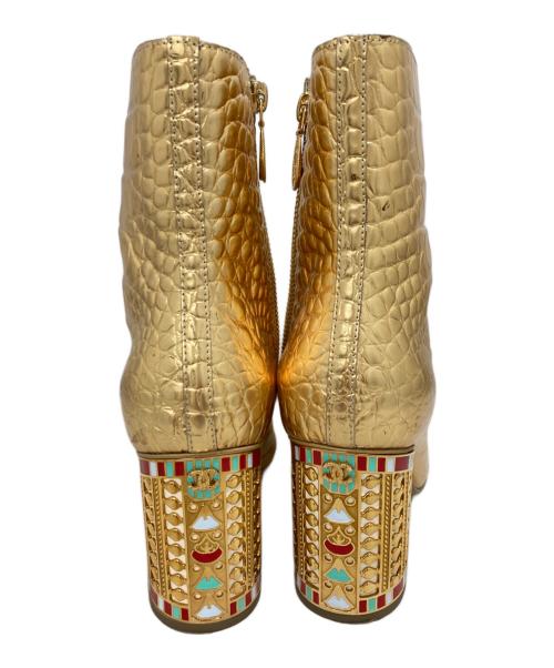 CHANEL（シャネル）CHANEL (シャネル) アンクル ブーツ ゴールド サイズ:37Cの古着・服飾アイテム