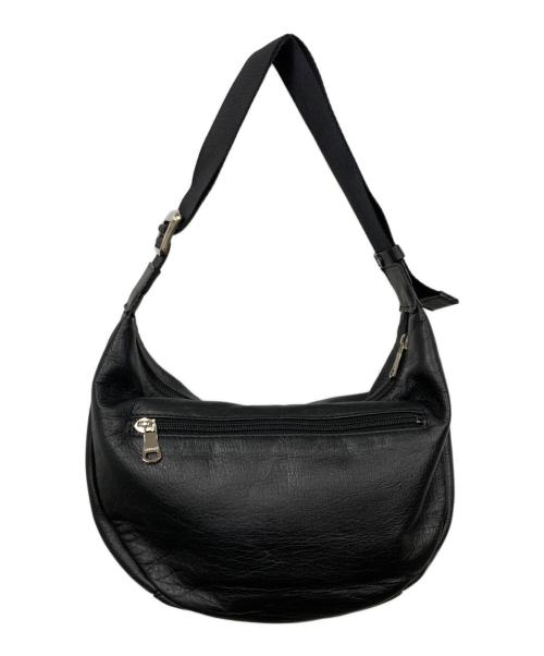 russet（ラシット）russet (ラシット) ソフトレザーラウンドショルダーバッグ ブラックの古着・服飾アイテム