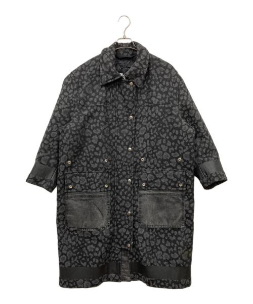 DIESEL（ディーゼル）DIESEL (ディーゼル) レオパード柄 ジャガードウールコート グレー サイズ:XXSの古着・服飾アイテム