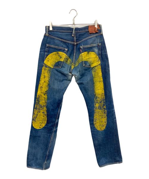 EVISU（エヴィス）EVISU (エヴィス) ビッグカモメプリントデニムパンツ ブルー サイズ:W34×L35の古着・服飾アイテム