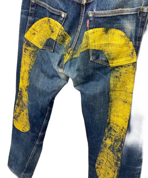 EVISU（エヴィス）EVISU (エヴィス) ビッグカモメプリントデニムパンツ ブルー サイズ:W34×L35の古着・服飾アイテム