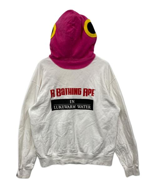 BAPE BY A BATHING APE（ベイプバイアベイシングエイプ）BAPE BY A BATHING APE (ベイプバイアベイシングエイプ) ジップパーカー ホワイト サイズ:Lの古着・服飾アイテム