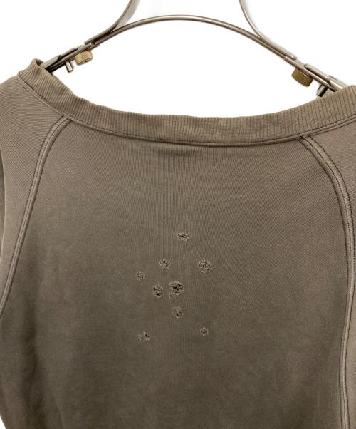 NUMBER (N)INE（ナンバーナイン）NUMBER (N)INE (ナンバーナイン) ダメージ加工ジオバーニスウェット オリーブ サイズ:4の古着・服飾アイテム