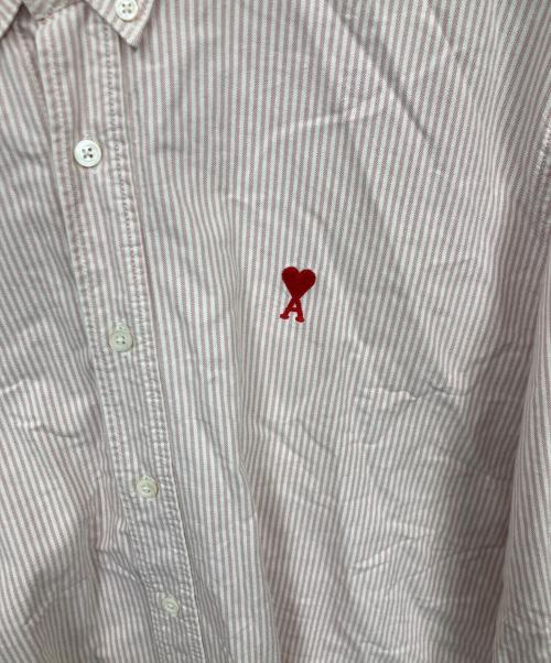 AMI Alexandre Mattiussi（アミアレクサンドルマテュッシ）AMI Alexandre Mattiussi (アミアレクサンドルマテュッシ) ストライプシャツ ピンク サイズ:43の古着・服飾アイテム