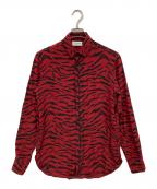 Saint Laurent Parisサンローランパリ）の古着「ゼブラ総柄シルクシャツ」｜レッド