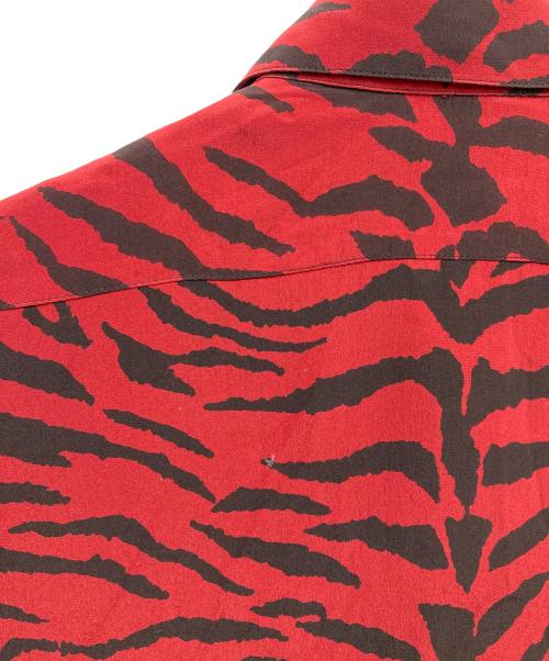 Saint Laurent Paris（サンローランパリ）Saint Laurent Paris (サンローランパリ) ゼブラ総柄シルクシャツ レッド サイズ:36の古着・服飾アイテム