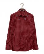GIVENCHYジバンシィ）の古着「チェックシャツ」｜レッド