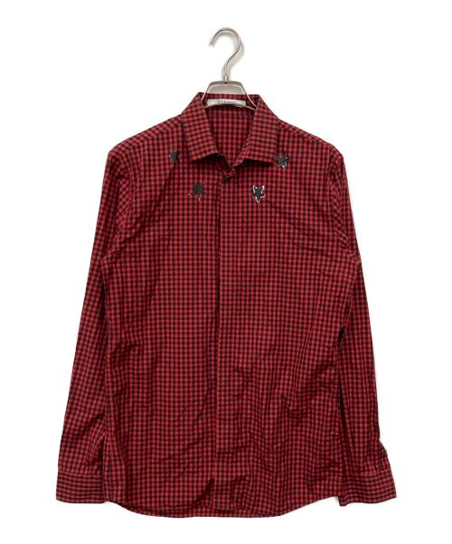 GIVENCHY（ジバンシィ）GIVENCHY (ジバンシィ) チェックシャツ レッド サイズ:39の古着・服飾アイテム