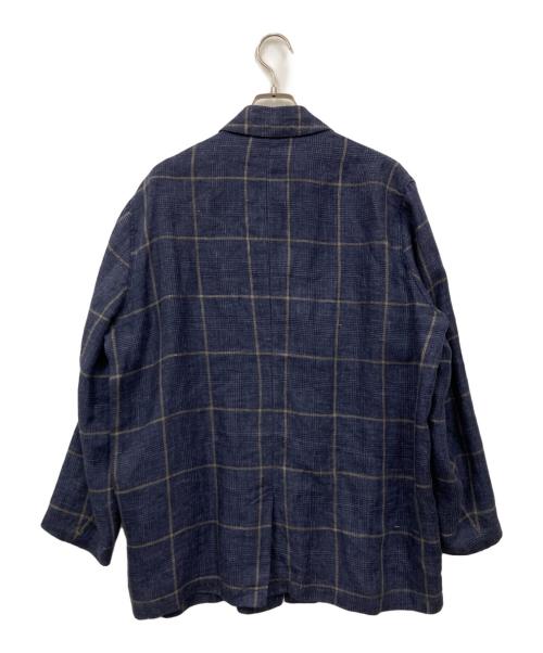 PAPAS PLUS（パパスプラス）PAPAS PLUS (パパスプラス) リネンジャケット ネイビー サイズ:Mの古着・服飾アイテム