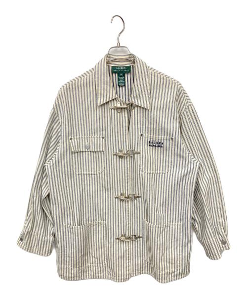 LAUREN RALPH LAUREN（ローレンラルフローレン）LAUREN RALPH LAUREN (ローレンラルフローレン) ファイヤーマン ワーク カバーオール ジャケット ホワイト サイズ:Mの古着・服飾アイテム