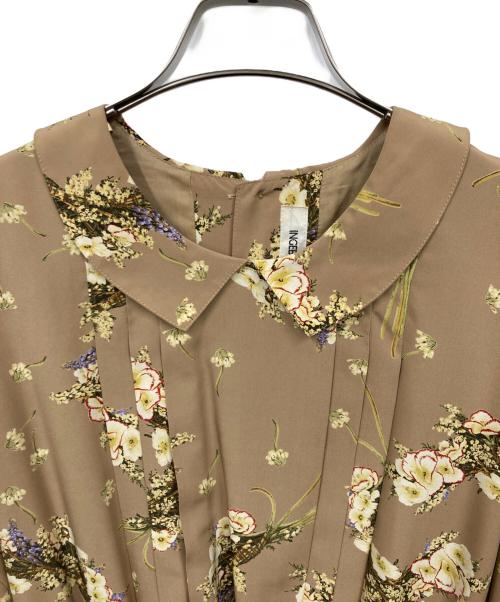 INGEBORG（インゲボルグ）INGEBORG (インゲボルグ) 花柄ワンピース ブラウン サイズ:表記無しの古着・服飾アイテム