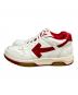 OFFWHITE (オフホワイト) スニーカー ホワイト×レッド サイズ:44：12000円