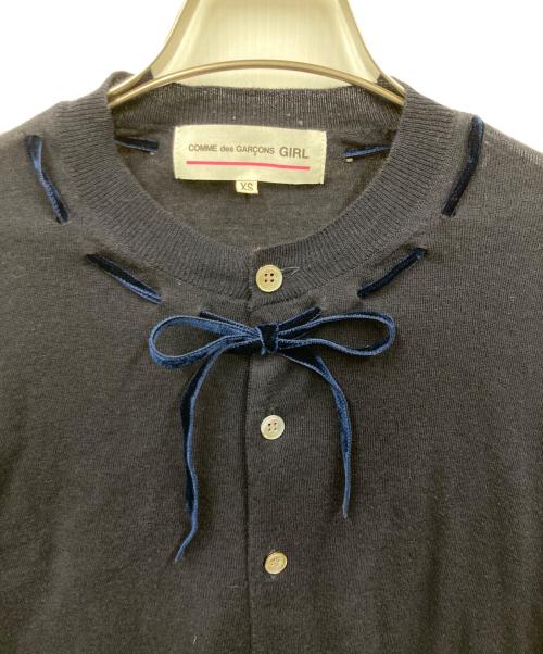 COMME des GARCONS GIRL（コムデギャルソンガール）COMME des GARCONS GIRL (コムデギャルソンガール) リボンカーディガン ネイビー サイズ:XSの古着・服飾アイテム
