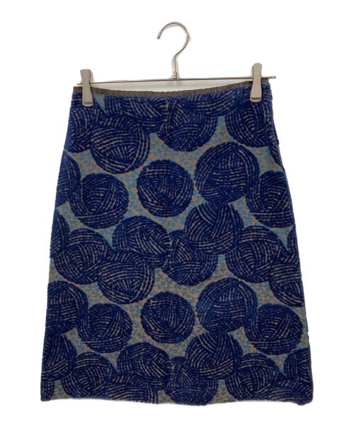 mina perhonen（ミナ ペルホネン）mina perhonen (ミナ ペルホネン) woolly ballスカート ブルー サイズ:36の古着・服飾アイテム