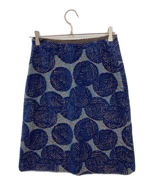 mina perhonen（ミナ ペルホネン）mina perhonen (ミナ ペルホネン) woolly ballスカート ブルー サイズ:36の古着・服飾アイテム