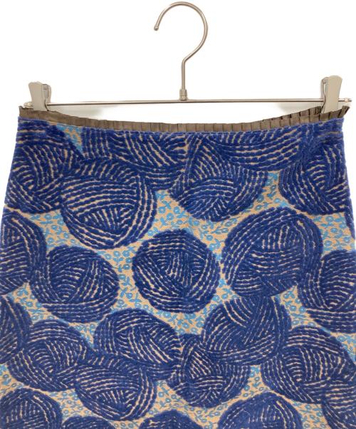 mina perhonen（ミナ ペルホネン）mina perhonen (ミナ ペルホネン) woolly ballスカート ブルー サイズ:36の古着・服飾アイテム