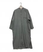 ATONエイトン）の古着「シルクシャツワンピース」｜グレー