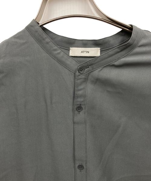 ATON（エイトン）ATON (エイトン) シルクシャツワンピース グレー サイズ:SIZE 2の古着・服飾アイテム