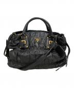 PRADAプラダ）の古着「nappa gaufreハンドバッグ」｜ブラック