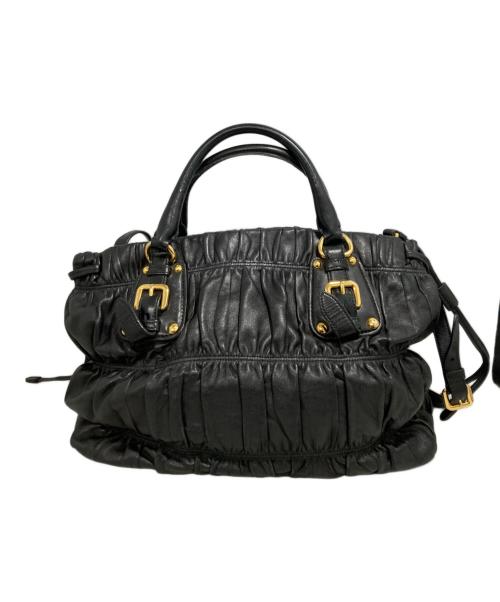 PRADA（プラダ）PRADA (プラダ) nappa gaufreハンドバッグ ブラックの古着・服飾アイテム