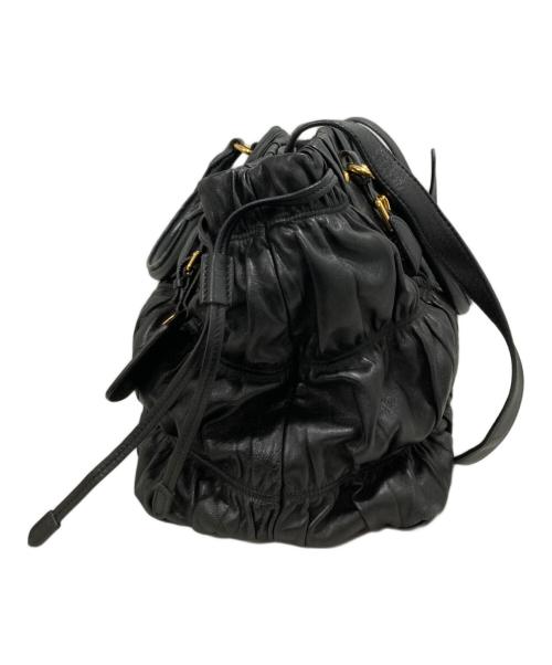 PRADA（プラダ）PRADA (プラダ) nappa gaufreハンドバッグ ブラックの古着・服飾アイテム