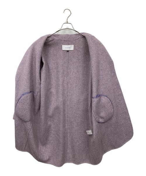 LE CIEL BLEU（ルシェルブルー）LE CIEL BLEU (ルシェルブルー) チェックダブルフェイスコート パープル サイズ:Sの古着・服飾アイテム