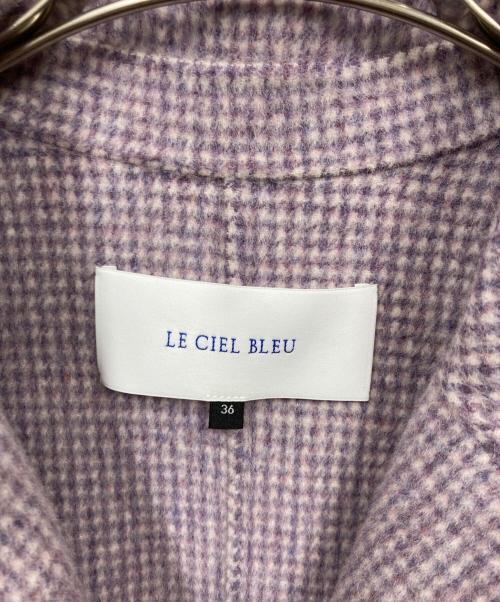 LE CIEL BLEU（ルシェルブルー）LE CIEL BLEU (ルシェルブルー) チェックダブルフェイスコート パープル サイズ:Sの古着・服飾アイテム