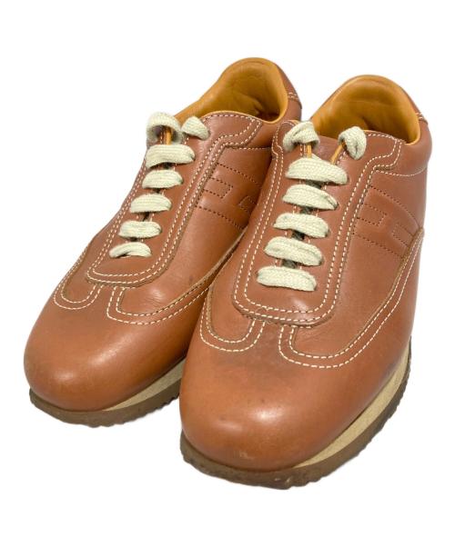 HERMES（エルメス）HERMES (エルメス) クイックレザースニーカー ブラウン サイズ:37.5の古着・服飾アイテム